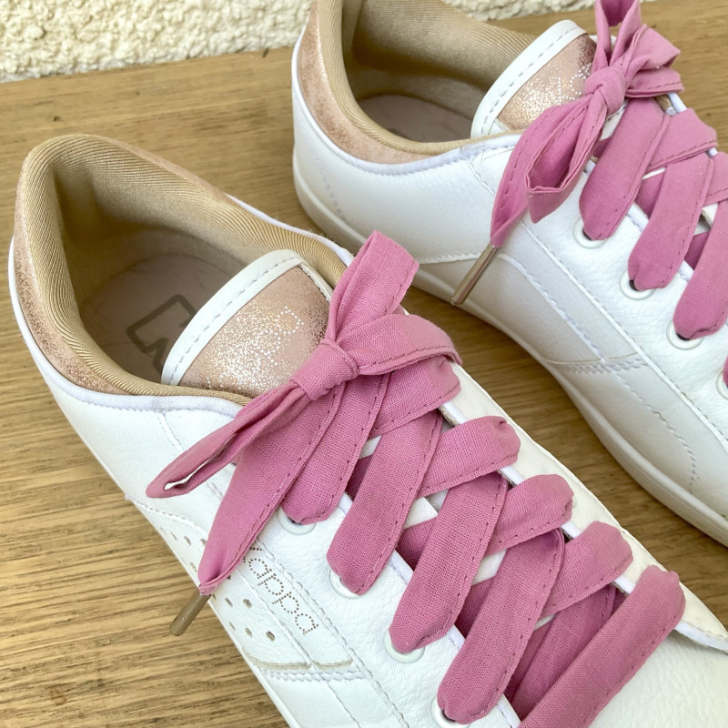 Lacets rose en tissu | Créations originales pour baskets