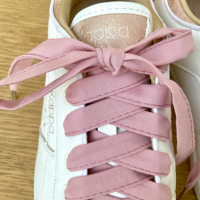 Lacets français rose poudré - Tes lacets sont défaits