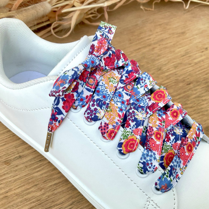 Lacets fabrication française tissu fleurs - Tes lacets sont défaits