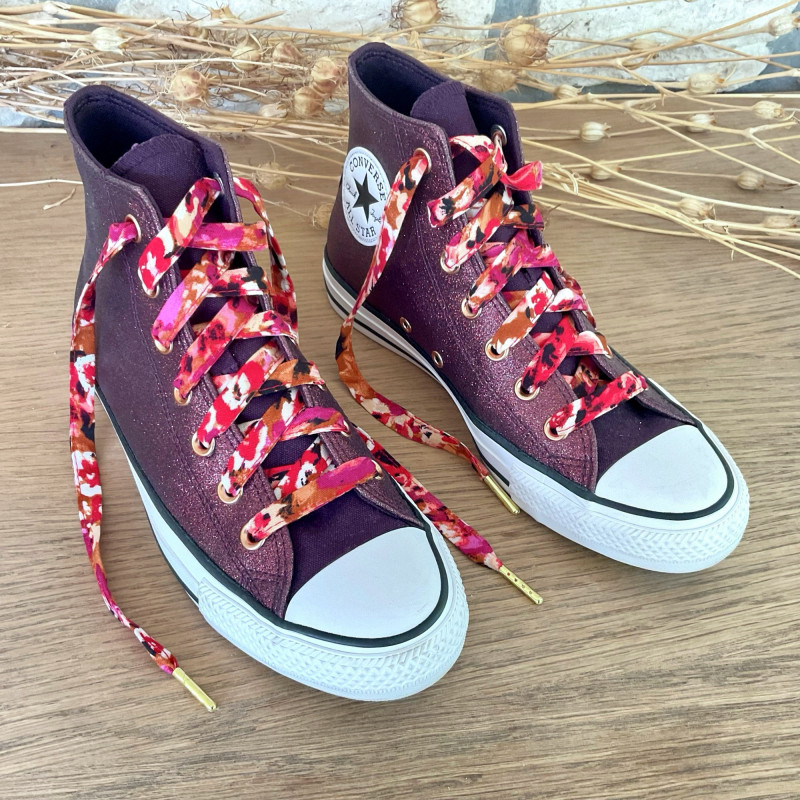 Lacets Converse tissu chatoyant fabrication artisanale - Tes lacets sont défaits