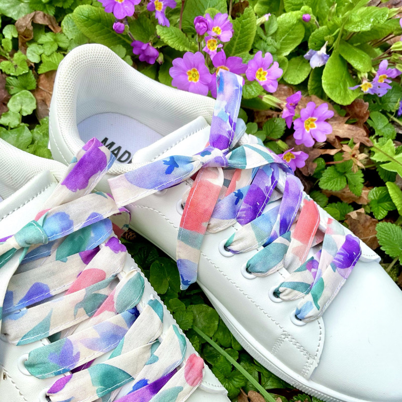 Lacets fantaisie tissu effet aquarelle - Tes Lacets sont défaits